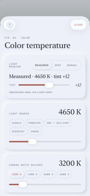 Color temperature screen