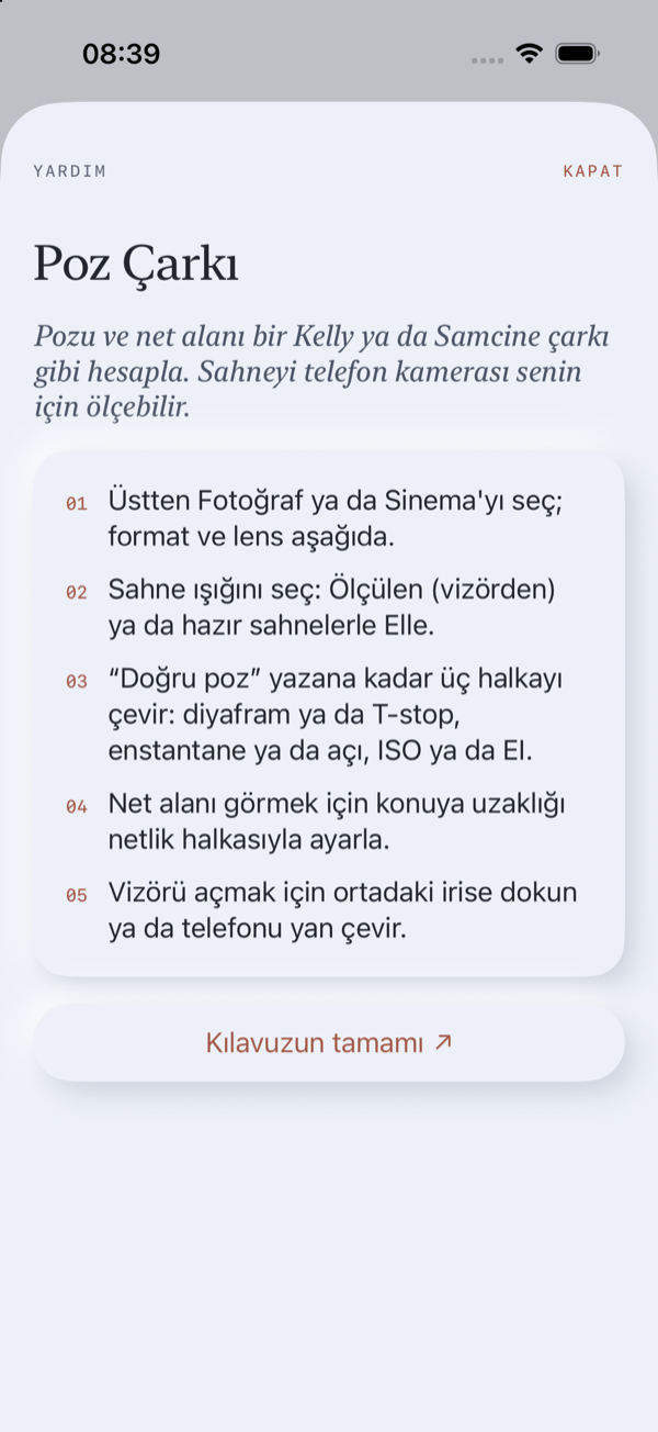 Poz Çarkı yardım sayfası